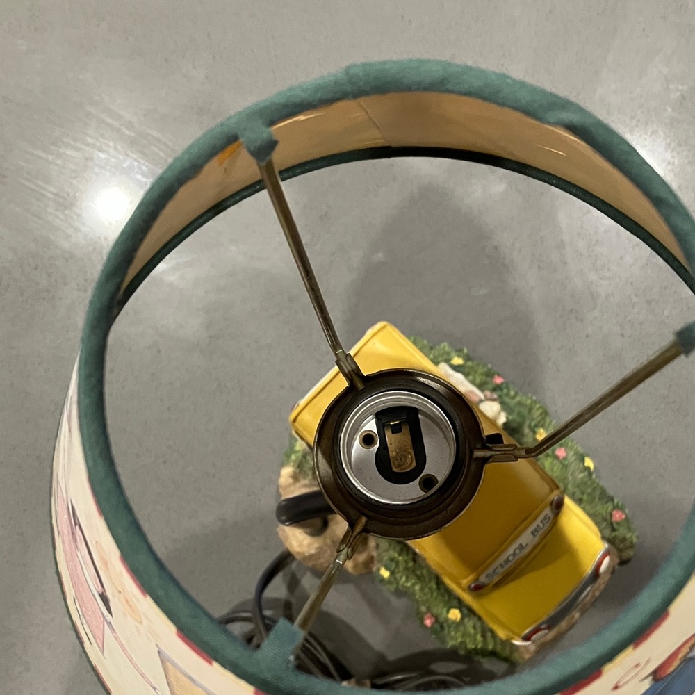 Kids School Bus Table Lamp with Yellow and Multicolor Design. - Picture 8 of 16